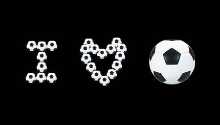 I love football On black backgroundの写真素材