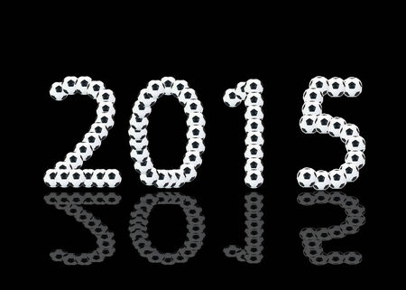 The 2015  is ball message on black blackground and 2015 of shadow.