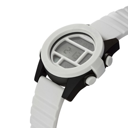 White wrist watches on a white backgroundの写真素材