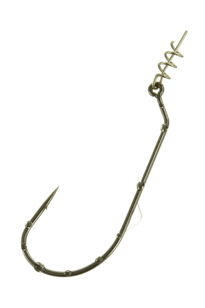 A fishing iron hooks on white backgroundの写真素材