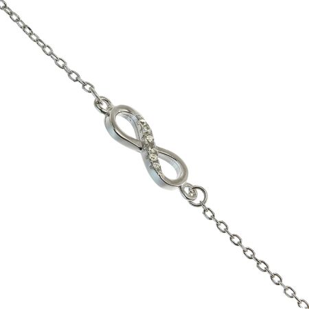 Silver bracelets with zirconium stones on white backgroundの写真素材