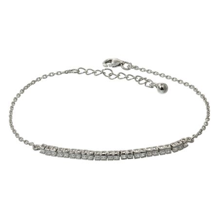 Silver bracelets with zirconium stones on white backgroundの写真素材