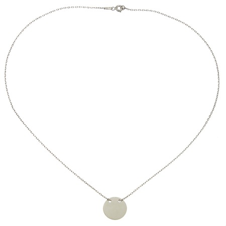 A silver chain with penny on white backgroundの写真素材