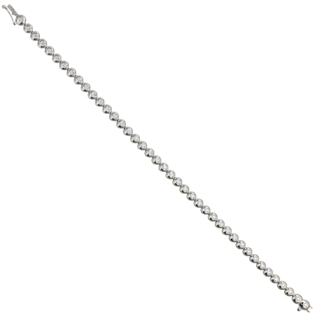 Diamond bracelet with many stones on white backgroundの写真素材