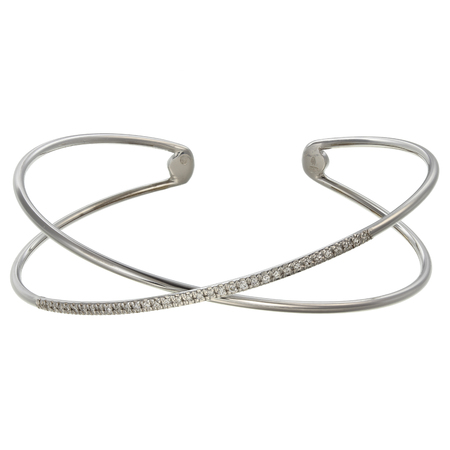 Diamond bracelet with many stones on white backgroundの写真素材
