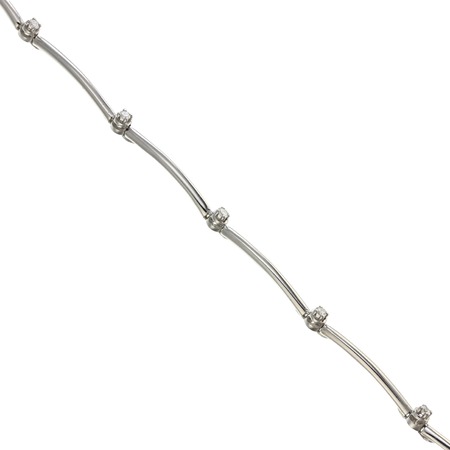 Diamond bracelet with many stones on white backgroundの写真素材