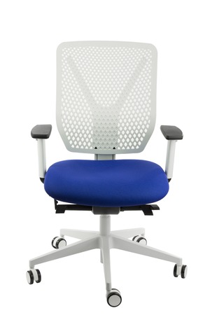 Modern office chair from red leather. Isolatedの写真素材