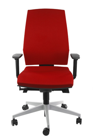 Modern office chair from red leather. Isolatedの写真素材