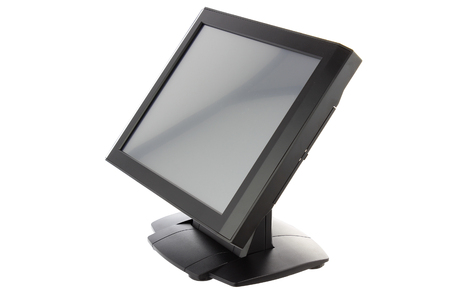 Point Of Sale System with Screen Monitor On White Backgroundの写真素材