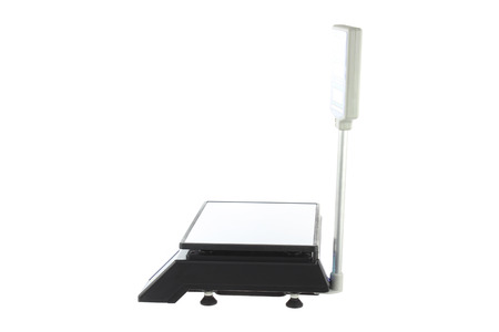 Electronic Scales for weighing Food on a white background.の写真素材