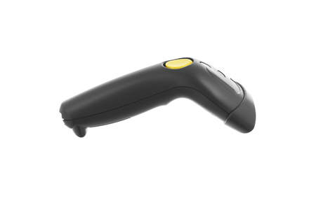 A black barcode scanner on white backgroundの写真素材