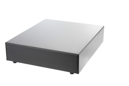 A black cashbox on white backgroundの写真素材