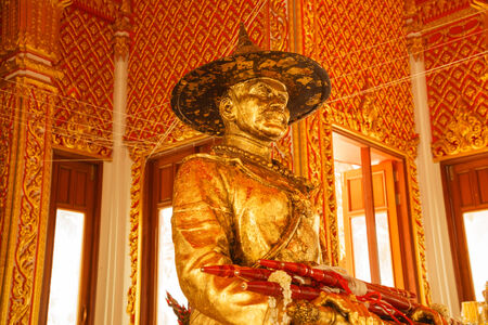 King Taksin of Thailand Statue in a Buddhist Temple  Generally in Thailand, any kind of arts decorated in Buddhist church, temple pavilion, temple hall, monkのeditorial素材
