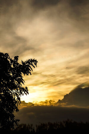 rare multi-color clouds and sky during sunsetの写真素材