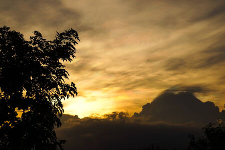 rare multi-color clouds and sky during sunsetの写真素材