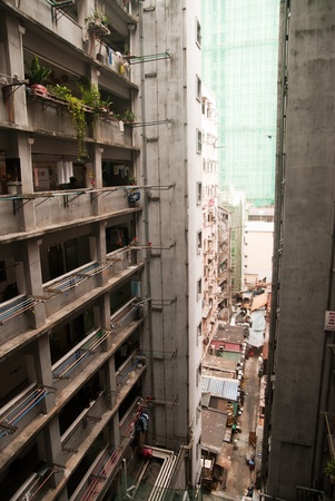 May 2011, Mongkok, Hong Kong - Interior of an old buildingの写真素材