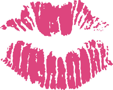 Lip mark isolated on whiteのイラスト素材