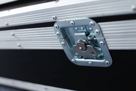 Close-up of music case turn lock