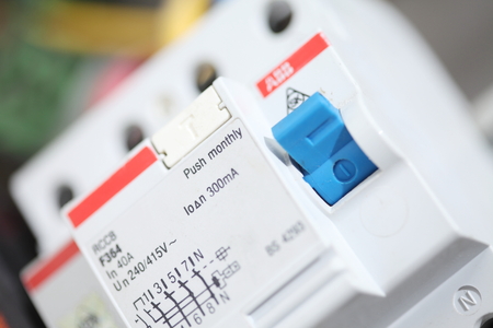 Closeup view of automatic electric fuseの写真素材