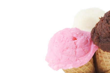 Ice cream on a wafer coneの写真素材