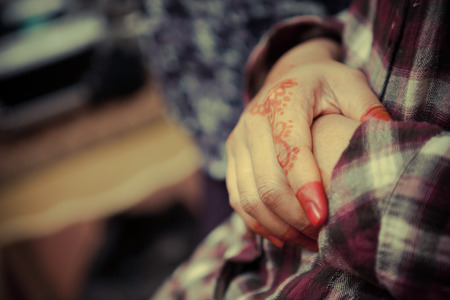 Henna on bride s hand