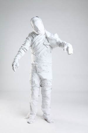 Mummy wrapped in paper rollの写真素材