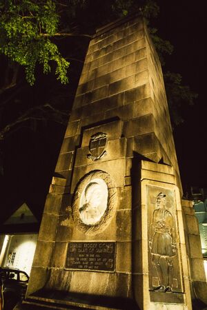 Kuching, Sarawak, Malaysia - September 2018: The Brooke Memorial, commissioned in 1924, honors the second Governor of Sarawak, Rajah Charles Brooke.のeditorial素材