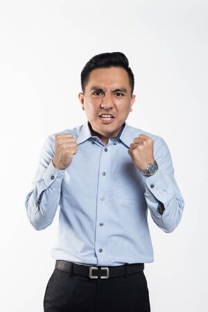 Asian man facial expressionの写真素材