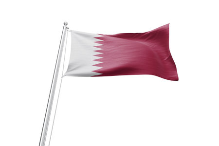 Qatar Flag Isolated on White Background 3D Illustration.