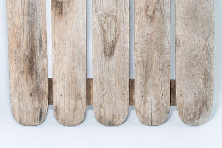 wooden fence isolated on whiteの写真素材