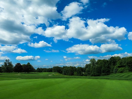 This is a golf course in Manhatten New Yorkの写真素材