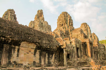 Landscape view of the temples at Angkor Wat, Siem Reap Cambodiaの写真素材