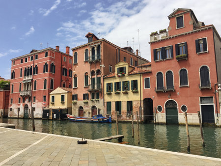 Views of the city river canals in Venice Italy in summer of europeのeditorial素材