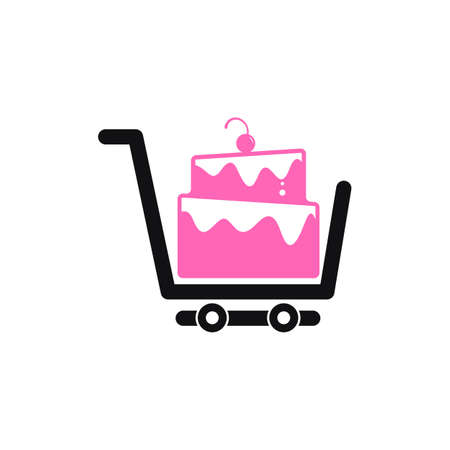 Shop Cake logo design vector template. Bakery logo concept