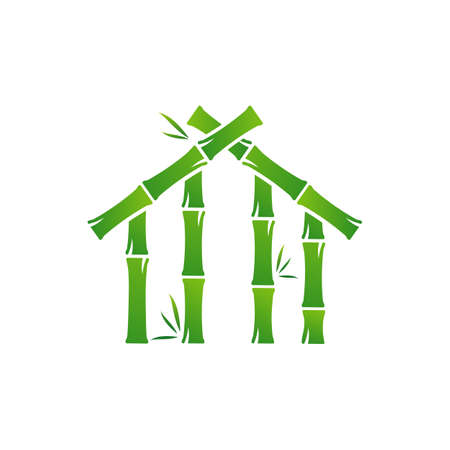 House Bamboo logo vector template, Creative Bamboo logo design conceptsのイラスト素材