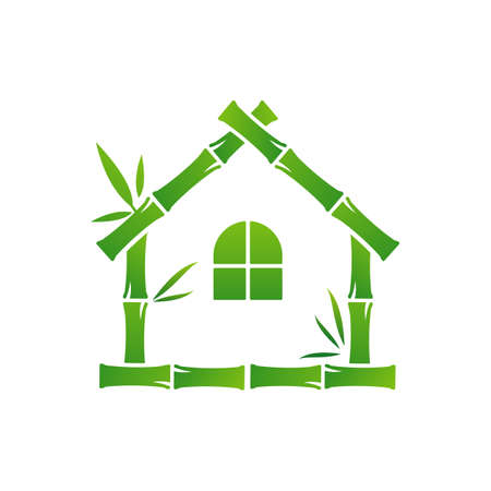 House Bamboo logo vector template, Creative Bamboo logo design conceptsのイラスト素材