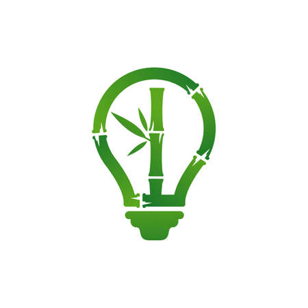 Bulb Bamboo logo vector template, Creative Bamboo logo design conceptsのイラスト素材