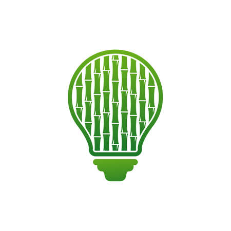 Bulb Bamboo logo vector template, Creative Bamboo logo design conceptsのイラスト素材