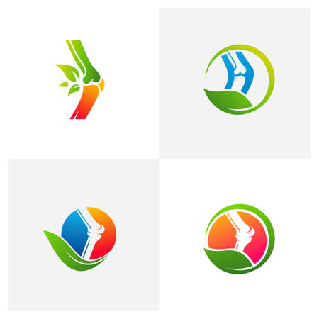 Set of Leaf Bone logo vector template, Creative bone logo design conceptsのイラスト素材