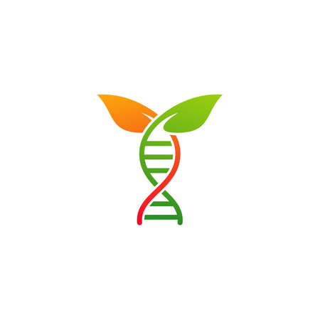 Leaf DNA logo vector template, Creative DNA logo design conceptsのイラスト素材