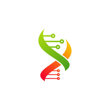 DNA logo vector template, Creative DNA logo design conceptsのイラスト素材