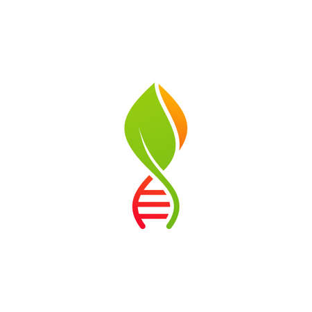 Leaf DNA logo vector template, Creative DNA logo design conceptsのイラスト素材