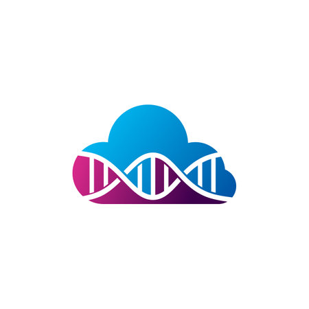 Cloud DNA logo vector template, Creative DNA logo design conceptsのイラスト素材