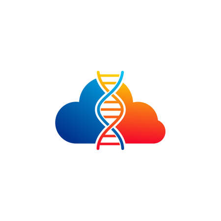 Cloud DNA logo vector template, Creative DNA logo design conceptsのイラスト素材
