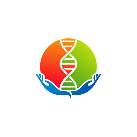 DNA care logo vector template, Creative DNA logo design conceptsのイラスト素材
