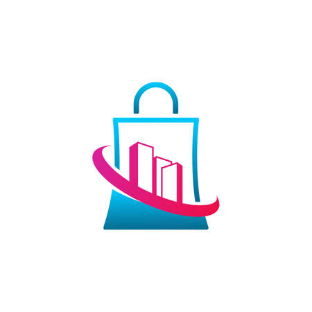 Shop City logo vector template, Creative Building logo design conceptsのイラスト素材