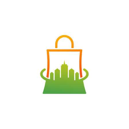 Shop City logo vector template, Creative Building logo design conceptsのイラスト素材