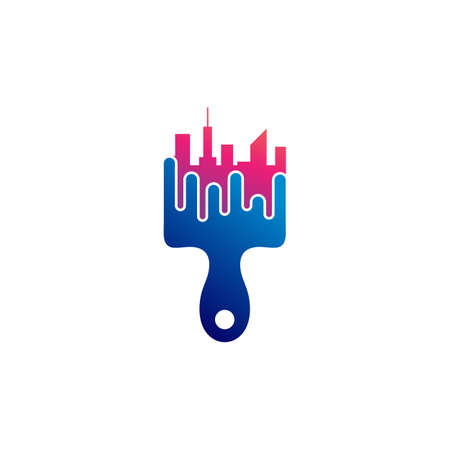 Paint City logo vector template, Creative Building logo design conceptsのイラスト素材
