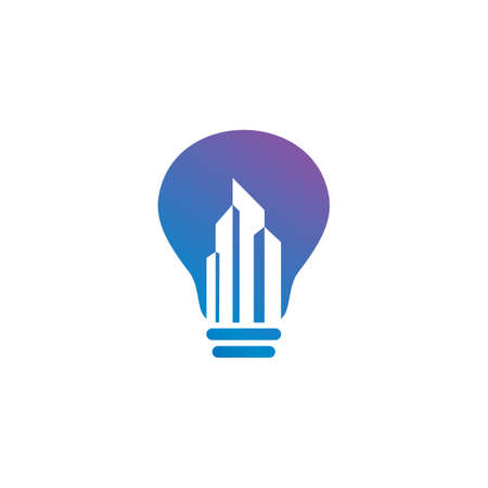 Bulb City logo vector template, Creative Building logo design conceptsのイラスト素材