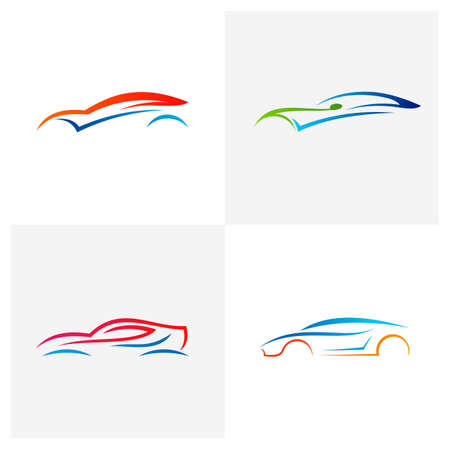 Set of Car logo vector template, Creative Car logo design conceptsのイラスト素材